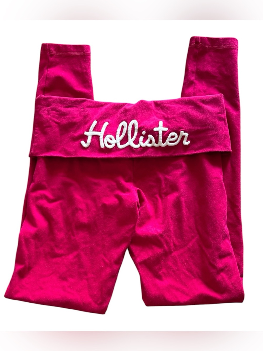 Hollister Hot Pink Logo Fold-Over Waist Leggings
